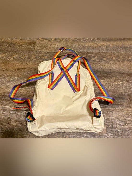 Fjallraven Kanken Rainbow Handle Backpack Light Oak Rainbow Travel School main image 7